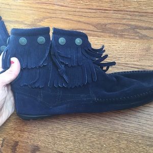Dark Blue Minnetonka Booties size 9